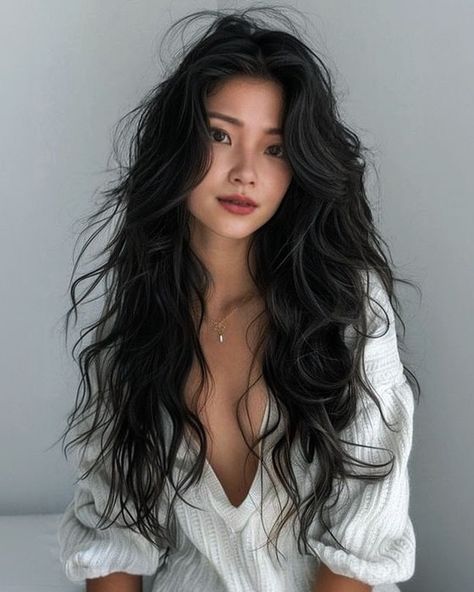 Embracing the natural beauty of messy waves and lightweight knits 🌞✨ Feeling the summer vibes and loving the simplicity of this look. Sometimes, all you need is a touch of nature to feel refreshed and beautiful. 💕 #NaturalBeauty #SummerVibes #MessyWaves #LightweightKnit #EffortlessStyle #HairGoals #FashionInspiration #SimpleElegance #BeautyInSimplicity #SelfLove #DailyInspo #HollyKimStyle Sometimes All You Need Is, Wavey Hair Styles Long Natural, Asian Hair Perm, Messy Long Hair, Asian Perm, Hair Care Routine Daily, Messy Waves, Poses Female, Haircut Inspo