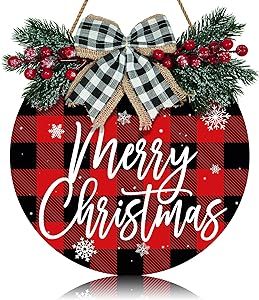 Merry Christmas Wreath Red Buffalo Plaid Xmas Welcome Door Hanger Sign for Front Door Decoration Winter Door Sign 12 Inch Welcome Wood Wreaths Rustic Wall Hanging Porch Window Decor Indoor Outdoor Porch Window Decor, Wood Wreaths, Christmas Door Hangings, Porch Window, Buffalo Plaid Christmas Decor, Sign For Front Door, Welcome Door Hanger, Merry Christmas Wreath, Rustic Wall Hangings