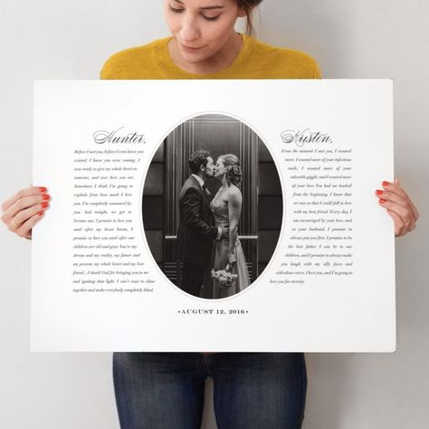 Turn your sweet & funny custom wedding vows into artwork | Offbeat Bride Wedding Vow Artwork, Handwritten Vows, Vow Art, Writing Vows, Vow Examples, Funny Wedding Vows, Letterpress Art Print, Wedding Vow Art, Geeky Wedding