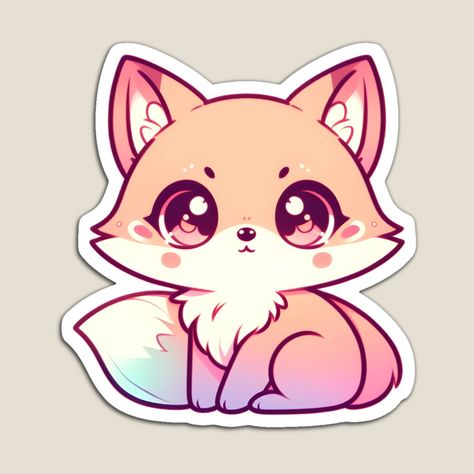 Cute Fox Stickers, Fox Stickers, Japanese Fox, Kitten Wallpaper, Disney Drawings Sketches, Cute Kawaii Animals, Animal Doodles, Cute Animal Drawings Kawaii, Easy Doodles Drawings