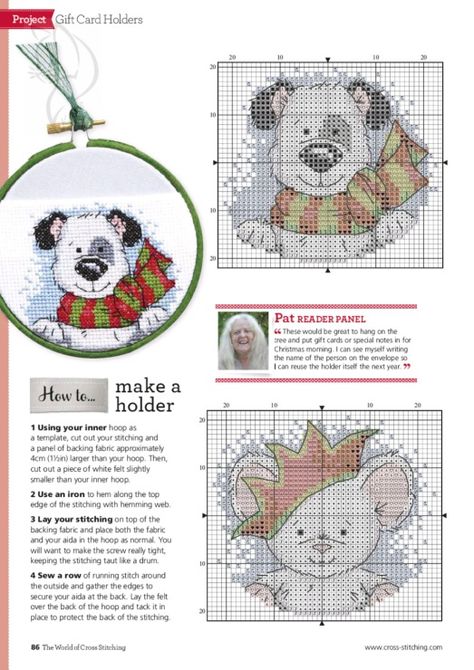 Dogs At Christmas, World Of Cross Stitching Magazine, Cross Stitch Christmas Cards, Holiday Cross Stitch Patterns, Free Cross Stitch Patterns, The World Of Cross Stitching, Cross Stitch Magazines, Holiday Cross Stitch, Cross Stitch Christmas Ornaments