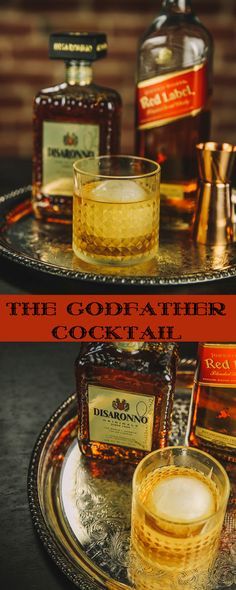 The Godfather: A Whiskey Drink You Can't Refuse! Often made with equal parts Bourbon and Amaretto, this version dials down the sweetness. Raspberry Mojito, Banana Milkshake, Bourbon Cocktails, Whiskey Drinks, Whiskey Cocktails, Alcohol Recipes, Adult Drinks, Fun Cocktails, Bar Drinks