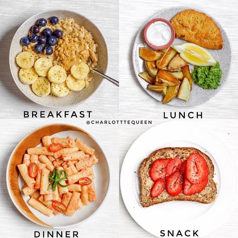 charlotte queen on Instagram: “REALISTIC and LAZY what I eat in a day. Do I have 100 salads a week? NO! I eat intuitively and focus on the foods that make me feel my best…” Mashed Peas, Healthy Daily Meals, Potatoes Mashed, Breakfast Oats, Proper Tasty, Healthy Food Menu, Vegan Fish, Vegan Mayo, Calorie Meal Plan