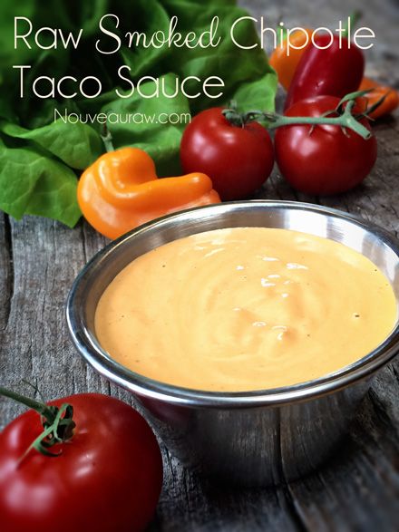 Taco Sauce Recipe, Chipotle Tacos, Vegan Dip, Taco Sauce, Vegan Sauces, Raw Vegan Recipes, Vegan Foods, Vegan Cheese, Vegan Dishes