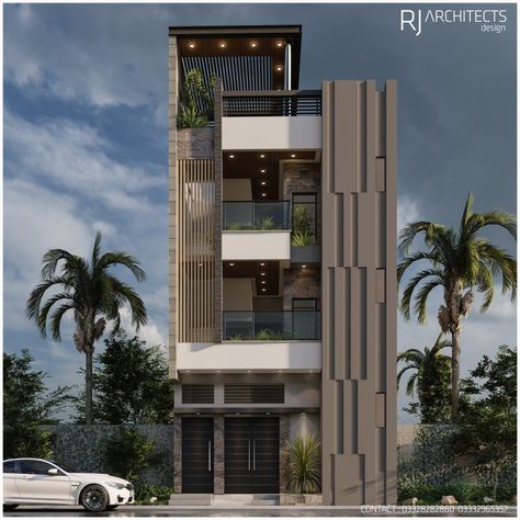 Elevation Design For Apartment, Elevation Designs For Apartment, Residence Elevation Architecture, Apartment Front Elevation Design, 3 Storey Apartment Design, G+2 Elevation Design Indian Modern, G 5 Front Elevation Design Apartment, 6 Storey Building Design, Flat Elevation Design