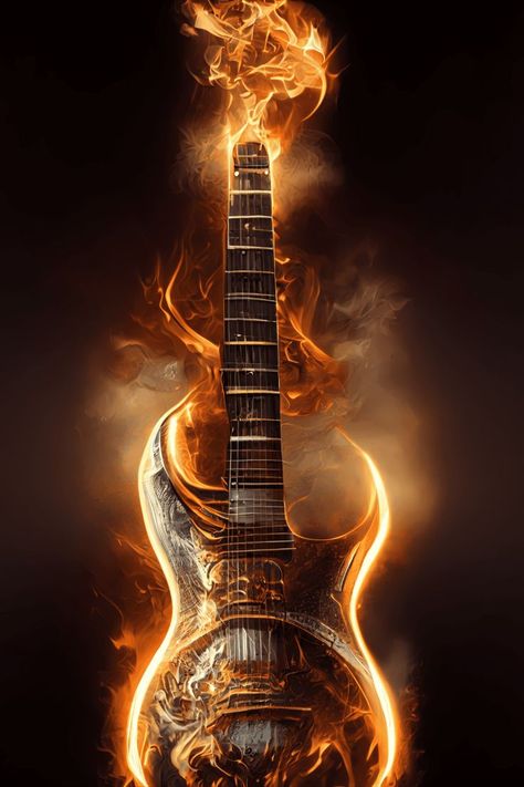 Electric guitar, heavy metal, guitar, flames, fire, fiery, celtic symbols, celts, celtic, music genre, metal and rock, hard rock, photorealism, high definition, high quality, flaming guitar, bursting into flames, wallpapers for music fans Heavy Metal Guitar, Celtic Symbol, Dark Art Photography, Music Poster Ideas, Ancient Celts, Brick In The Wall, Celtic Music, Music Symbols, Geniale Tattoos