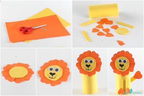 Lion crafts Wild Animal Crafts, Paper Animal Crafts, Farm Animals Preschool, Zoo Animal Crafts, Crafts At Home, Lion Craft, Farm Animal Crafts, Farm Craft, Elephant Crafts