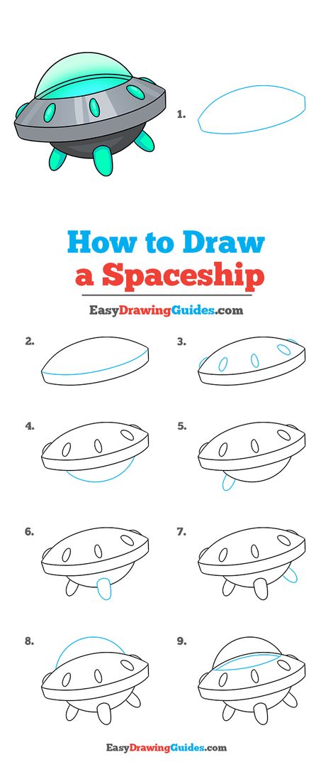 Spaceship Drawing Lesson. Free Online Drawing Tutorial for Kids. Get the Free Printable Step by Step Drawing Instructions on https://easydrawingguides.com/how-to-draw-a-spaceship/ . #Spaceship #LearnToDraw #ArtProject Alien Spaceship Drawing, Trippy Doodle Art Simple, Planet Activities, Outer Space Drawing, Spaceship Drawing, Cartoon Spaceship, Draw Doodles, Space Doodles, Project Blue Book