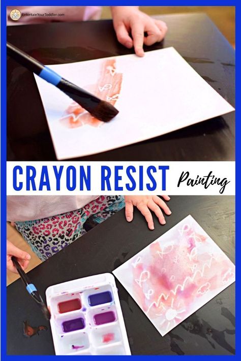 Crayon Resist Art, Nanny Activities, Resist Art, Making Crayons, Babysitting Activities, Babysitting Crafts, Babysitting Fun, Art Activities For Toddlers, Painting Activities