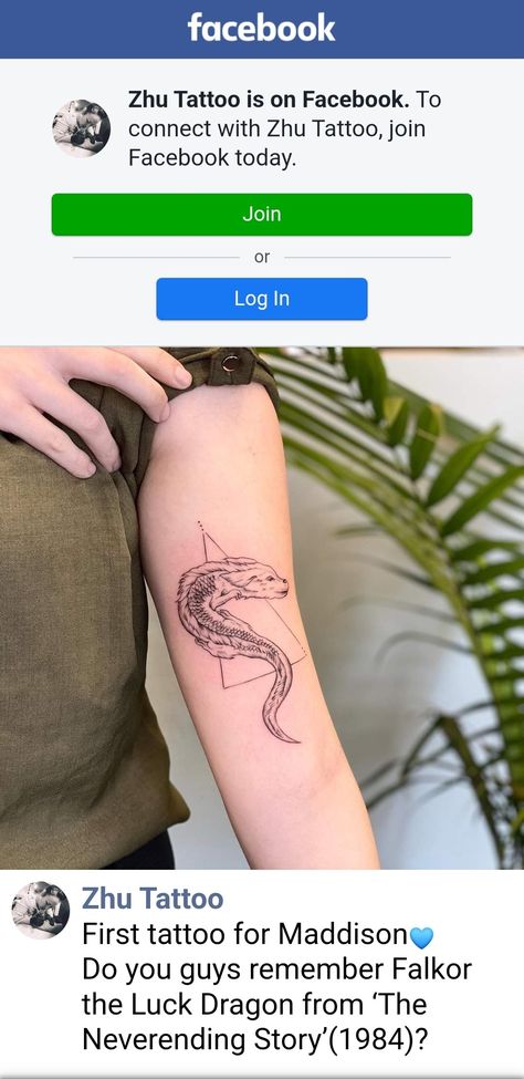 Falkor Tattoo, Neverending Story Tattoo, Luck Dragon, Story Tattoo, Neverending Story, The Neverending Story, Tattoo Sleeve, Fine Line Tattoos, First Tattoo