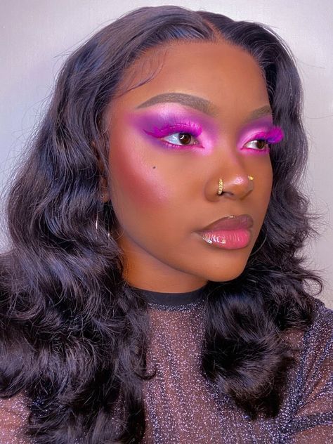 Thanksgiving Makeup, Purple Makeup, Makeup Eye Looks, Creative Eye Makeup, Creative Makeup Looks, Dark Skin Makeup, Looks Black, Pink Makeup, Makeup For Black Women