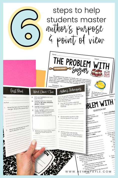 Teaching Authors Purpose, Authors Purpose Middle School, Authors Point Of View Anchor Chart, Author’s Purpose, Author's Point Of View Anchor Chart, 6th Grade Ela Classroom, Author's Point Of View, Authors Purpose Activities, Deliberate Practice