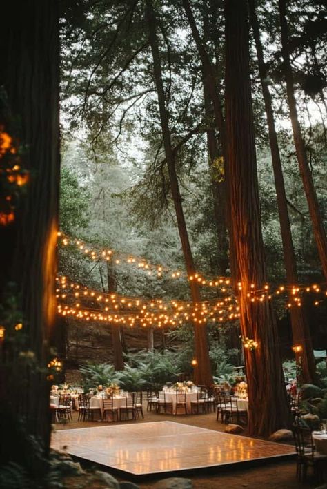 Out Door Dance Floor, Outdoor Wedding Flooring, Forest Wedding Dance Floor, Pallet Dance Floor Wedding, Norway Wedding Venues, Colorado Forest Wedding, Forest Dance Floor, Wedding Trampoline, Dancefloor Wedding Ideas