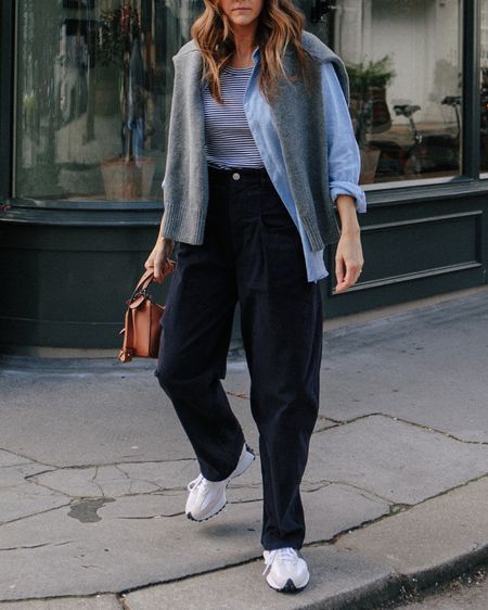 327 Outfit, New Balance 327 Outfit, New Balance Outfit, New Balance 327, Boyfriend Shirt, Casual Work Outfits, Pantalon Large, Winter 2024, Work Casual