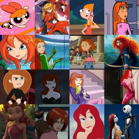 Halloween Ginger Hair Costume Women, Ginger Cosplay Ideas, Famous Red Heads Characters, Ginger Halloween Ideas, Cartoons With Red Hair, Cherry Red Hair Halloween Costumes, Ginger Characters Cartoon, Iconic Red Hair Characters, Redhead Costumes Women