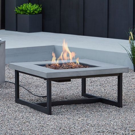 Real Flame Brenner Concrete Propane/Natural Gas Fire Pit Table & Reviews | Wayfair.ca Natural Gas Fire Pit Table, Outdoor Gas Fire Pit Ideas, Fire Pit Essentials, Fire Pit Materials, Natural Gas Fire Pit, Loft Accessories, Cool Fire Pits, Wood Fire Pit, Fire Pit Furniture