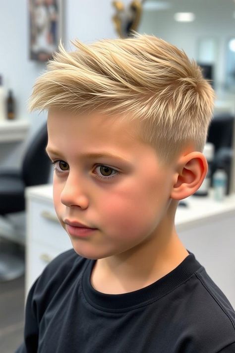 Sleek & Edgy Sharp Spike, trendy haircut for young boys, Youthful Hairstyle for Tween Boys Boys Haircuts For Thick Hair, Boys Haircut Trendy Straight Hair, Edgy Boy Haircuts, Boys Haircut Straight Thick Hair, Boys Haircut Short On Sides Long On Top, 2024 Hair Trends For Boys, Boys Faux Hawk Haircut Kids, Boys Teen Haircut, Boys Spiked Haircut