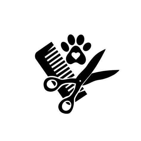 Dog Groomer Tattoo Ideas, Grooming Tattoo Ideas, Dog Grooming Scissors Tattoo, Dog Grooming Tattoo, Dog Grooming Logo Ideas, Groomer Tattoo, Pet Groomer Logo, Dog Groomer Tattoo, Dog Grooming Clip Art