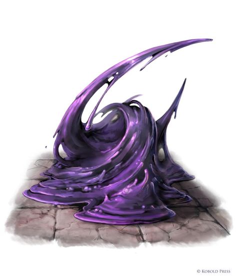 by_willobrien Kobold Press, Purple Slime, Black Slime, Dnd Monsters, Monster Concept Art, Fantasy Monster, Fantasy Creatures Art, Mythical Creatures Art, Creature Concept Art