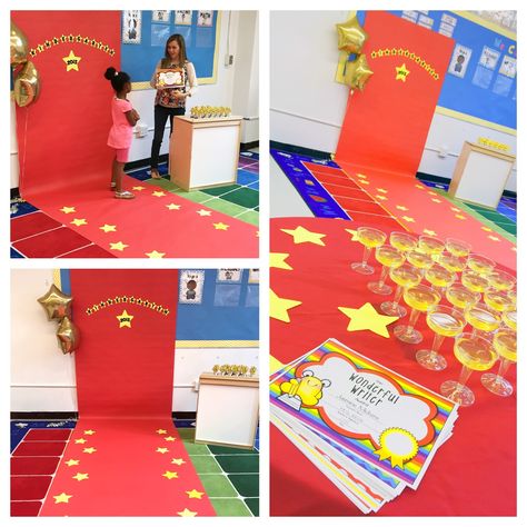 Mrs. Ricca's Kindergarten: I'm back...and I've got BIG news! Kindergarten Awards Ceremony, Publishing Party, Preschool Graduation Theme, Kindergarten Awards, Vpk Graduation, Kindergarden Graduation, End Of The Year Celebration, Hollywood Theme Classroom, Kindergarten Graduation Party