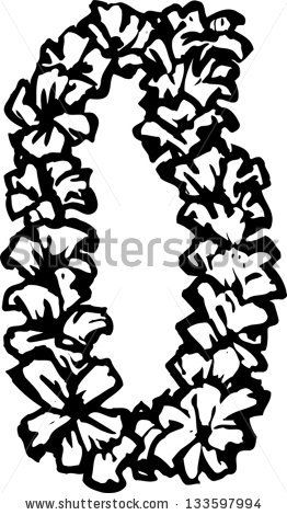 Lei Drawing, Floral Necklace, Lei, Stock Vector, Vector Illustration, Google Search, Black And White, Drawings, Floral