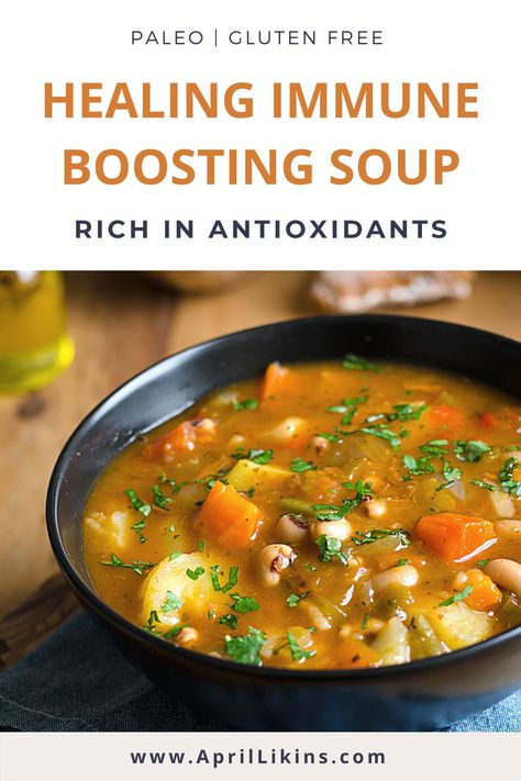 Immune Boosting Vegetable Soup, Soups For Healthy Gut, Soup When Your Sick Immune System, Garlic For Immune System, Immune System Soup, Healing Recipes Immune System, Immunity Boosting Soup Recipes, Cough Soup Recipe, Gut Healing Beef Stew