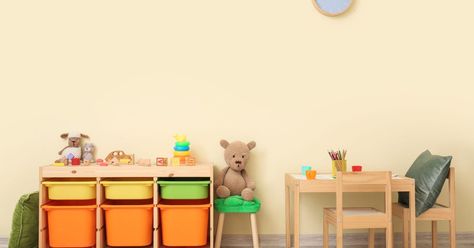 Designing home daycare room ideas requires consideration of functionality and safety, while creating a stimulating environment for children. Kindergarten Classroom Interior, Toddler Daycare Rooms, Home Daycare Rooms, Daycare Room Ideas, Daycare Rooms, Classroom Interior, School Toys, Modern Playroom, Age Appropriate Toys