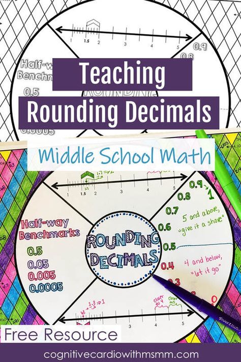 Rounding Decimals Activities, Math Wheel, Teaching Rounding, Rounding Decimals, Math Decimals, Middle School Math Classroom, Math Organization, Upper Elementary Math, 7th Grade Math