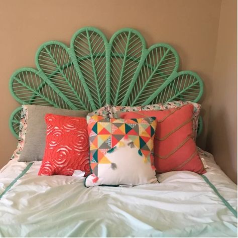 Bungalow Rose Hirst Rattan Petal Open Frame Headboard & Reviews: wicker | Wayfair Vintage Wicker Headboard, Painted Rattan Headboard, Queen Headboards, Open Frame Headboard, Upholstered Headboards, Rattan Bed, Wicker Headboard, Rattan Headboard, Caned Headboard