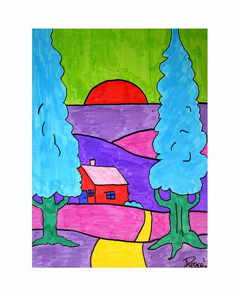 FAUVISM LANDSCAPE | Flickr - Photo Sharing! Fauvism Art Ideas Easy, Fauvism Art Easy, Fauvism Art Ideas, Fauvism Landscape, Fauvism Painting, Fauvist Art, Art Ideas For Kids, Easy Abstract Art, Fauvism Art