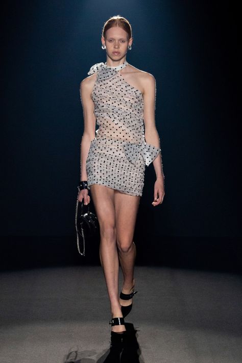 Alessandra Rich 2024, Trendy Dresses 2024, Punk Bag, Nepo Baby, Leather Clothes, Alessandra Rich, Capsule Outfits, Runway Dresses, Silk Mini Dress