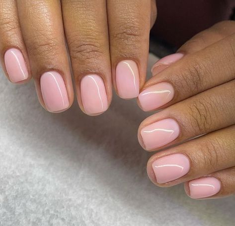 Gel Nails Short Natural, Pink Manicure Ideas, Nails Short Natural, Gel Nails Short, Natural Nails Manicure, Neat Nails, Milky Nails, Acrylic Toe Nails, Pink Manicure