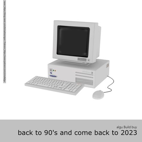 [algu] back to 90's and come back to 2023 | Patreon Sims 4 Old Computer Cc, Sims 4 Old Furniture Cc, Sims4 Cc Build Mode, Sims 4 Cc Computer, Furniture Cc, Old Computer, Computer Set, Sims 4 Clutter, Asian Furniture