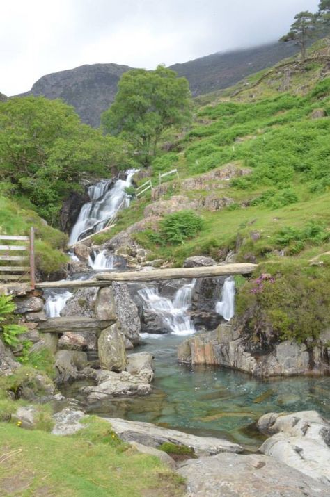 Waterfalls On The Watkin Path - Mount Snowdon, Snowdonia, Wales, UK Snowdonia Aesthetic, Uk Hikes, North Wales Beautiful Places, Mount Snowdon, Wales Waterfalls, Welsh Mountains, Mount Snowdon Wales, Snowdonia National Park Wales, Hiking In Wales