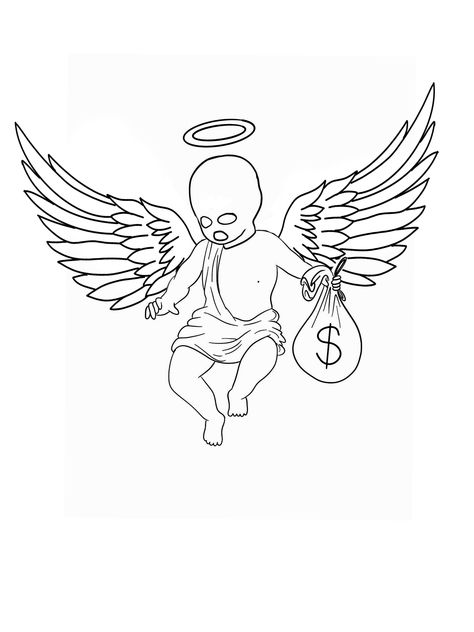 Line Art Tattoo Stencil, Simple Tattoos To Practice, Arm Simple Tattoo Men, Money Bags Tattoo, Small Stencil Tattoos, Men Tattoo Stencil Design, Money Tattoo Stencil, Tattoo Stencil Outline Simple, Printable Tattoo Designs Stencil