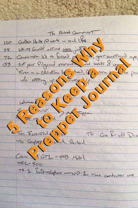 Do you keep a prepper journal? I do, and it has helped me in many ways. It helps that I am a natural note taker. It comes easy to me. I virtually always have at least one small notebook on my person in which I keep records, reminders, observations, to-do lists, and the like. It helps me to process information, to ensure that I am doing what I need to be doing, staying on track, and to give me fodder for future projects. #prepping #prepper #journal Prepper Notebook, My Person, Small Notebook, What I Need, Survival Prepping, Lessons For Kids, Survival Tips, Survival Gear, Survival Skills