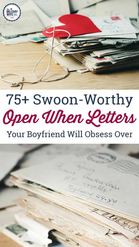 Military Love Letters, Deployed Boyfriend, Deployment Letters, Basic Training Letters, Open When Letters Topics, Love Notes To Your Boyfriend, Marine Boyfriend, Open When Letters For Boyfriend, Military Letters