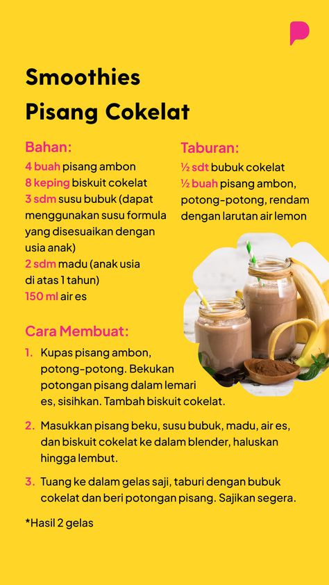 Buah pisang banyak sekali manfaatnya, cara olahnya juga bervariasi, nah saatnya dijadikan smoothies yang segar dan cocok untuk si Kecil saat berbuka puasa. #Ramadan #MenuBukaPuasa #Parentalk Air Lemon, Berbuka Puasa, Buka Puasa, Ramadan, Cooking Recipes