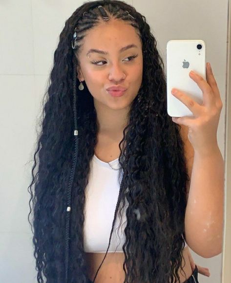 Afro Latina Braids, Avatar Braids, Braided Hairstyles For Black Women Cornrows, Cute Box Braids Hairstyles, Hairdos For Curly Hair, Braids With Curls, Mens Braids Hairstyles, Edgy Hair, Hair Laid