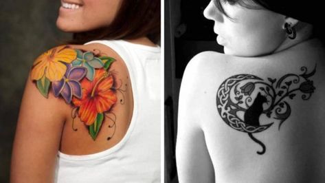 Upper Shoulder Back Tattoos For Women, Shoulder Tats Black Women, Small Feminine Tattoos Classy, Top Of Shoulder Tattoos For Women, Blade Tattoos For Women, Shoulder Cap Tattoos For Women, Shoulder Blade Tattoos For Women, Tattoos For Women Shoulder, Back Tattoo Women Upper