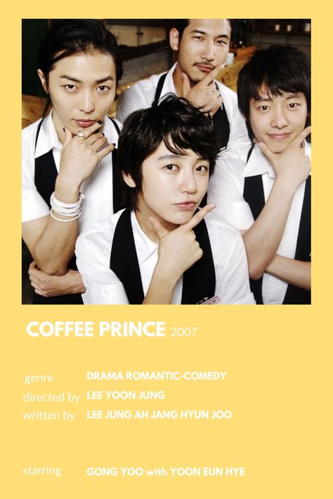 Yoon Eun Hye, Coffee Prince, Anime Poster, Gong Yoo, Romantic Comedy, Minimalist Poster, Kdrama, Prince, Drama