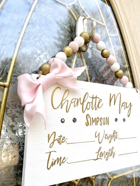 Baby Girl Hospital Door Hanger Girl Birth Stat Sign Nursery | Etsy Girl Hospital Door Hanger, Baby Hospital Door Hanger, Hospital Door Hanger Girl, Hospital Door Signs, Hospital Door Hanger, Hospital Signs, Birth Stats Sign, Hospital Door Hangers, Baby Hangers