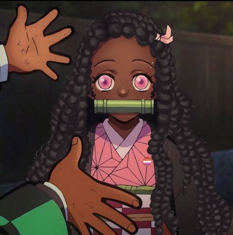 demon slayer black edit Blasian Demon Slayer, Black Nezuko, Demon Slayer Black, Poc Icons, Poc Anime, Black Pfps, Nezuko Chan, Black Anime Guy, Emoji Art