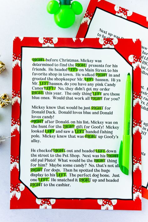 A free printable right left Christmas poem that's hilarious to play with family and friends! A great Christmas party game for all ages! Left Right Game For Quilters, Pass Left And Right Christmas Game, Left Right Christmas Game Free Printable Gift Exchange, Christmas Left Right Stories, Christmas Present Exchange Games, Left Right Christmas Game Free Printable, Christmas Gift Exchange Poem, Christmas Present Exchange, Right Left Christmas Game