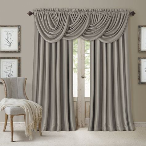 PRICES MAY VARY. 100% Polyester BLACKOUT WINDOW CURTAIN: Embrace your dramatic and stylish side with the Elrene Home Fashions All Seasons Blackout Window Curtain Panel. Decorate your windows without sacrificing style or practicality. TRENDY BLACKOUT CURTAIN: Catch those extra minutes of sleep with this gorgeous solid-color blackout panel. It’s a perfect living room or bedroom window panel and has an elegant silk look. HIGH-QUALITY HOME DECOR: Made from durable 100% polyester, this chic privacy c Waterfall Valance, Curtains Pictures, Blackout Panels, Tab Curtains, Plain Curtains, Kitchen Blinds, Custom Drapes, Curtain Designs, Blackout Windows