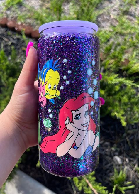 Little Mermaid Snowglobe Cup Ariel Iced Coffee Glass Coffee Glass Cute Glass Cup Coffee Addicts Tumbler Cup With Lid 16 Oz - Etsy Globe Tumbler, Mermaid Glass, Double Wall Glass, Shattered Glass, Cup With Lid, Extreme Heat, Cup Coffee, Snow Globe, Coffee Addict