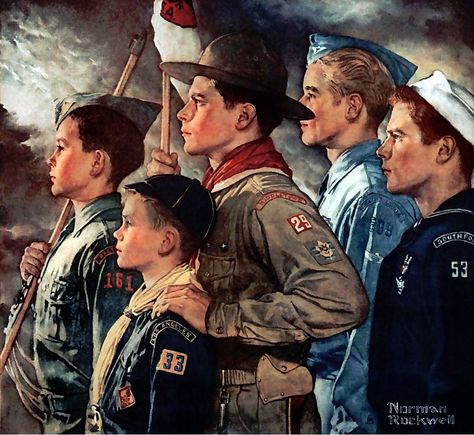 Mais de 1000 imagens sobre Sea Scouts no Pinterest | San diego ... Boy Scouts Eagle, Norman Rockwell Art, Rockwell Paintings, Norman Rockwell Paintings, American Illustration, Eagle Scout, Boys Life, Boy Scouts Of America, Knight Art