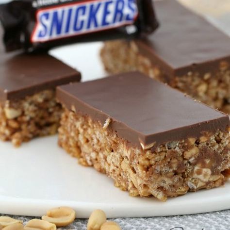 The BEST No-Bake Snickers Slice - Conventional Method Snickers Slice, Thermomix Cakes, No Bake Slices, Peanut Caramel, Rice Bubbles, Slice Recipe, Chocolate Slice, Slices Recipes, No Bake Bars