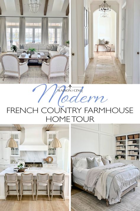 French Country Modern Farmhouse, Modern French Country Design, Modern Farmhouse Tour, Modern French Provincial Home, French Modern Farmhouse, Modern French Country Dining Room, French Country House Interior, Modern French Country Decorating, Modern French Country Kitchen