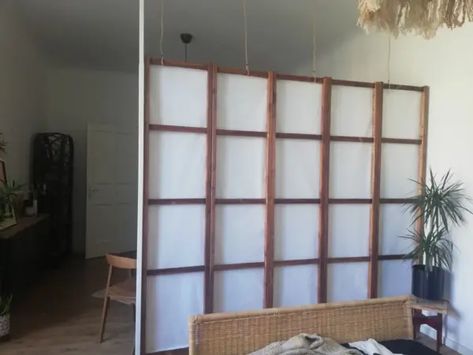 Ivar Room Divider, Room Divider Ideas Diy Cheap, Room Divider Ideas Diy, Ikea Room Divider, Bedroom Divider, Moms Kitchen, Folding Screen Room Divider, Divider Ideas, Hanging Room Dividers